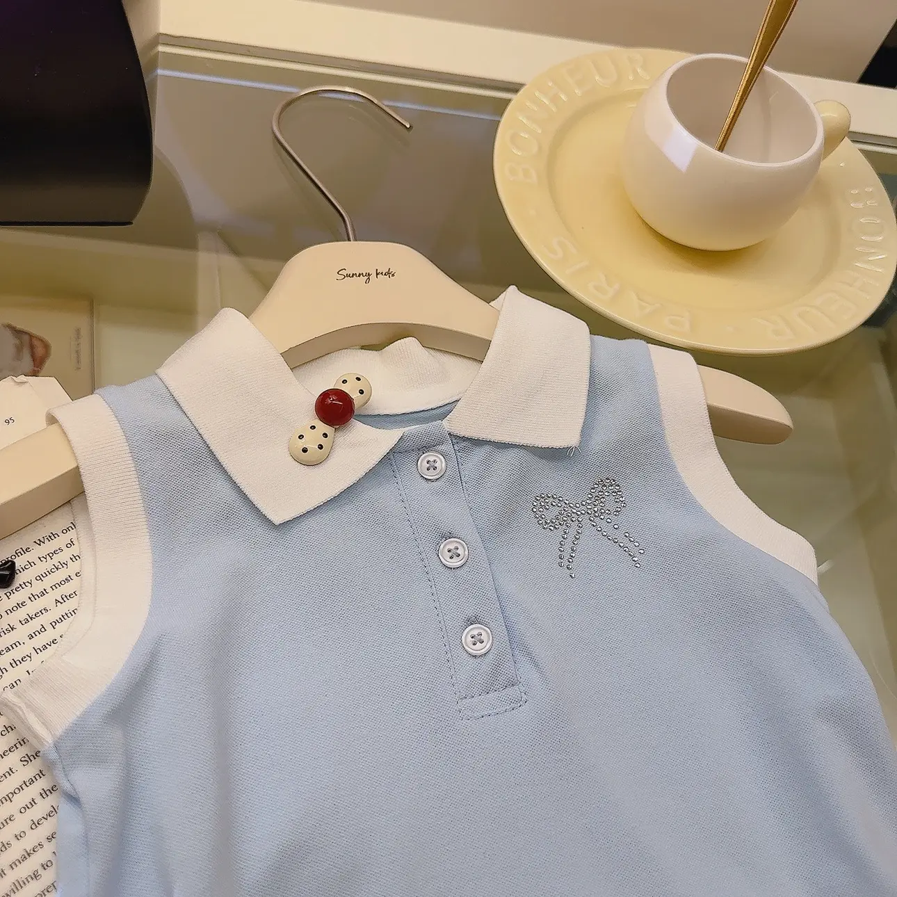 College Style Girls Dress Children Dresses Kids Casual POLO Neck Pleated Dresses Fashion Toddler Summer Princess Vest Clothes