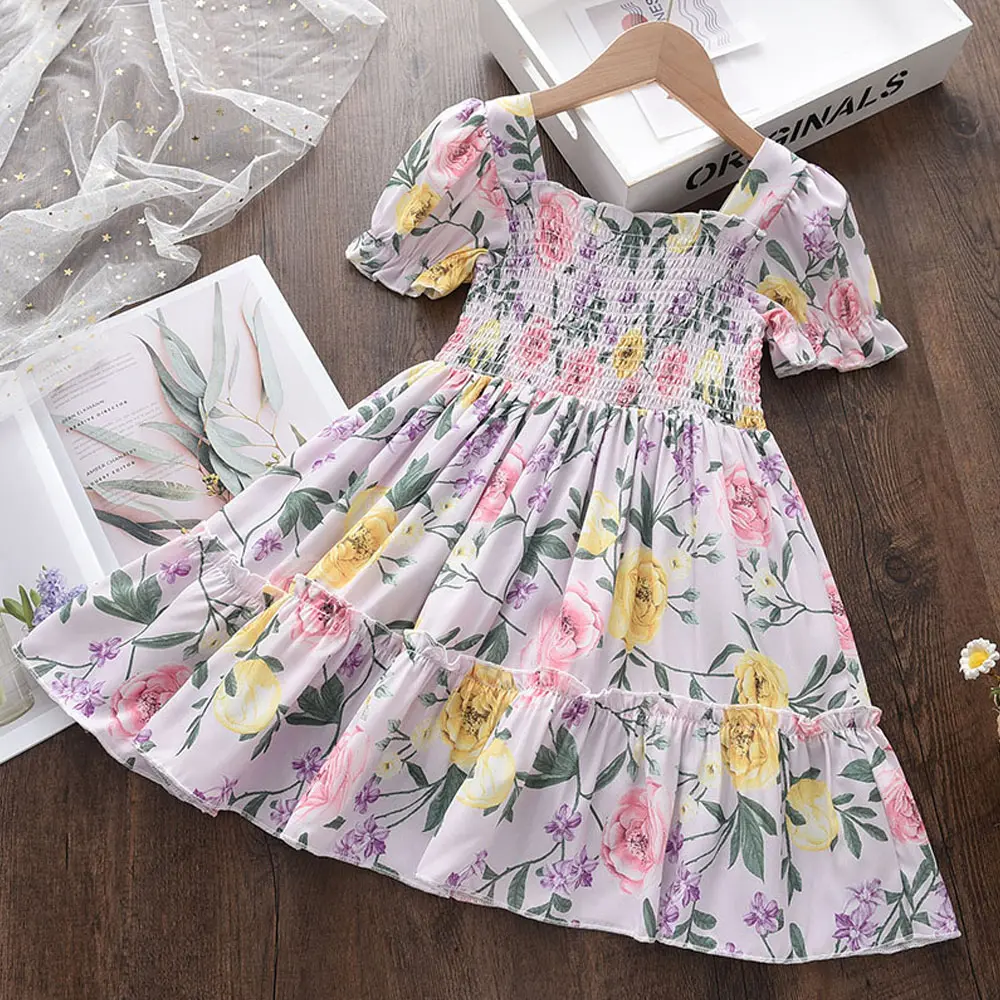 New Summer Fashion Baby Girls Princess Sequins Dresses Girl Kids Cute Party Clothes Children's Casual Costumes Ruffles Outfits