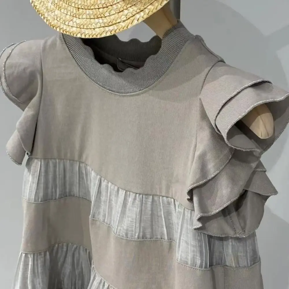 Bear Leader Fashion New Splicing Girls Dresses Grey Sleeveless Tank Top Dress Solid Color Kids Clothes Teenager Casual Costume
