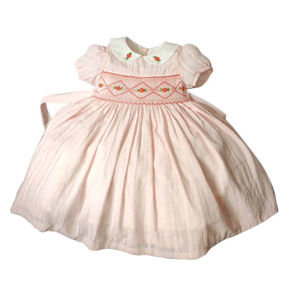 Baby Girls Vestidos Toddler Smocking Dresses For Girl Handmade Smocked Dress Summer Boutique Children Cotton  Clothes