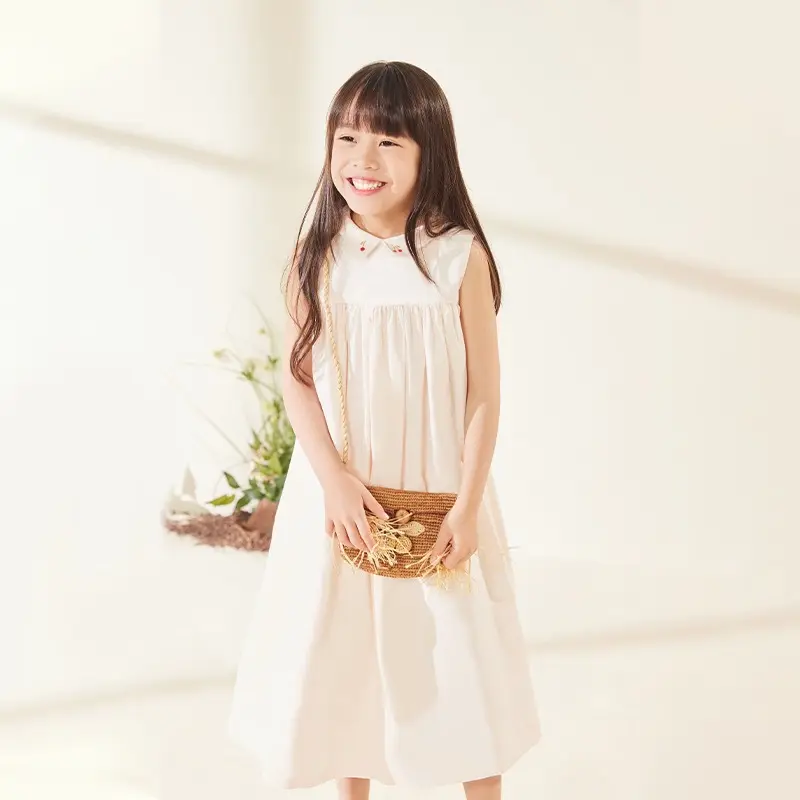Elegant Girl Long Dress 2025 Summer New Fashion Flower Girl Party Dress White Dress Children's Sundress Clothing