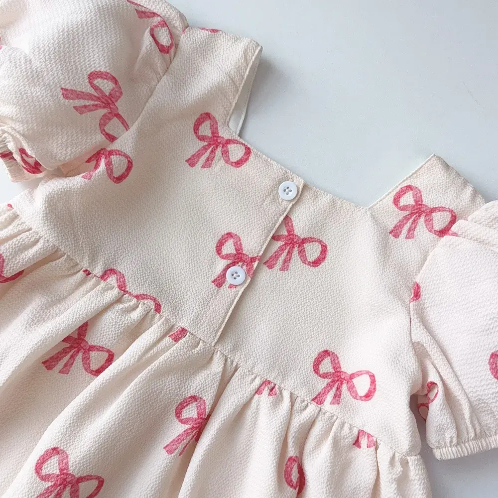 3 4 5 6 7 Year Old Kids Dress Summer Short Sleeved Square Neck Girls Casual Dresses Basic and Simple Children's Clothing