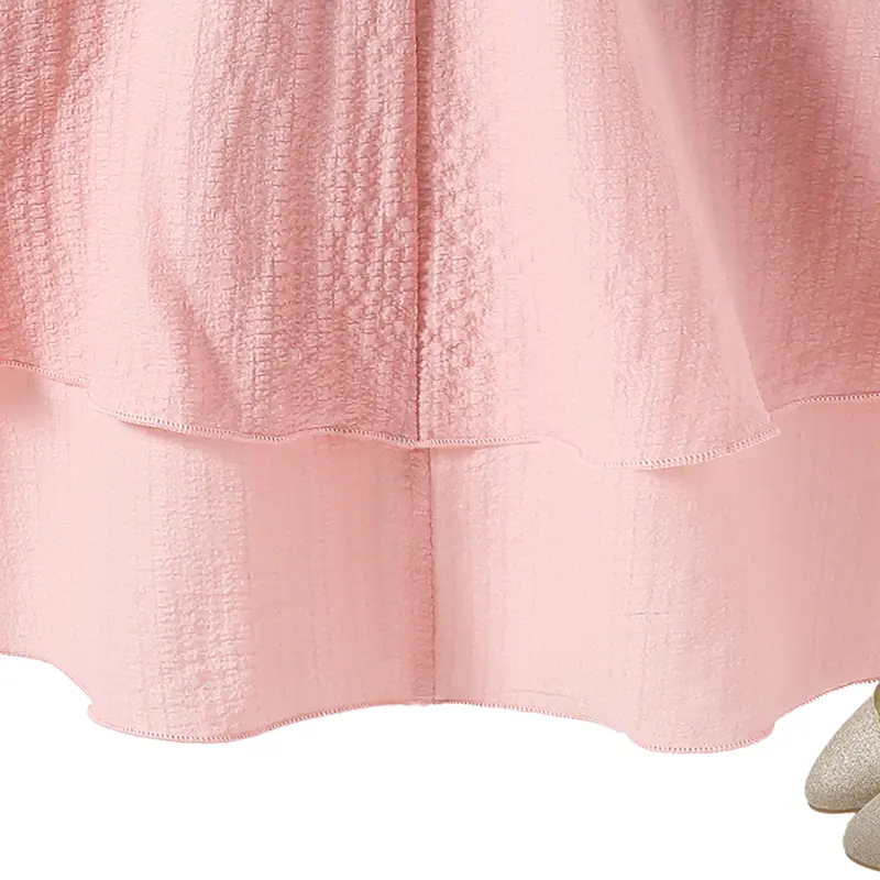 Princess Dress Sweet Style Solid Pink Tiered Sling Dress 8-12 Years Tween Girls Dress Birthday Party Pageant Communion Dress