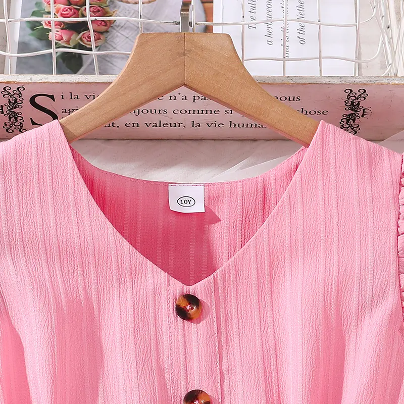 Kids Dress For Girls Pink Sleeveless Cute Sweet Princess Dress Korean Style For Birthday Party And Summer Holiday Daily Clothes