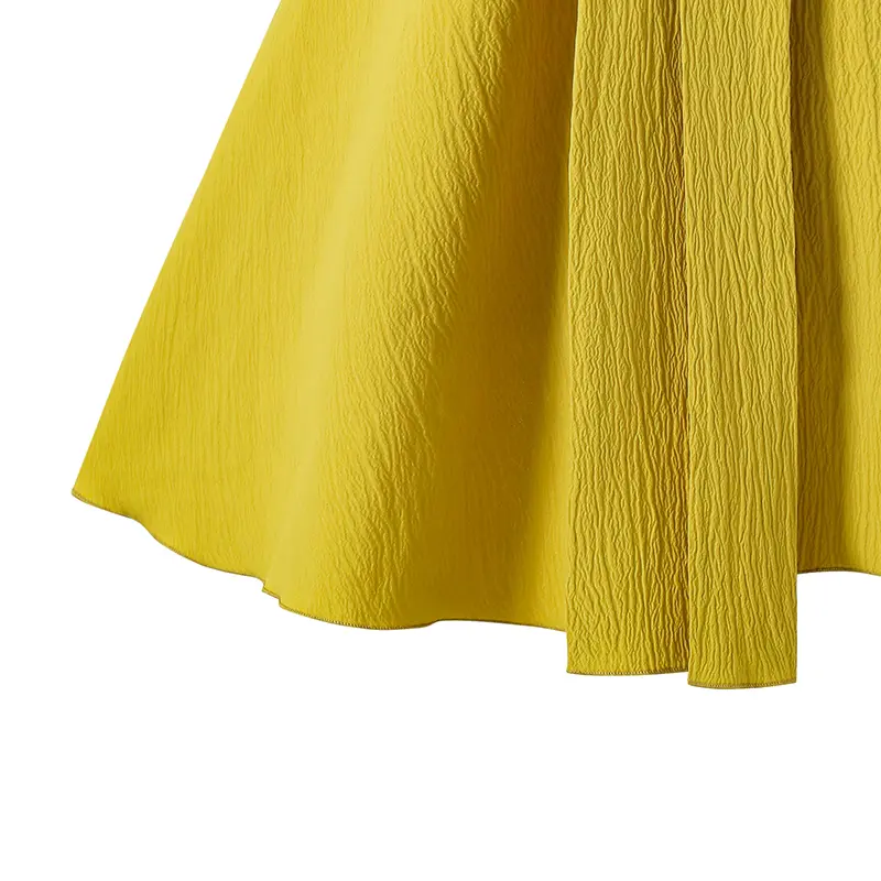 Summer New Solid Color Yellow Sling Elastic Waist A-Line Dress For Girls 8-12 Years Elegant Princess Dress Birthday Party Set
