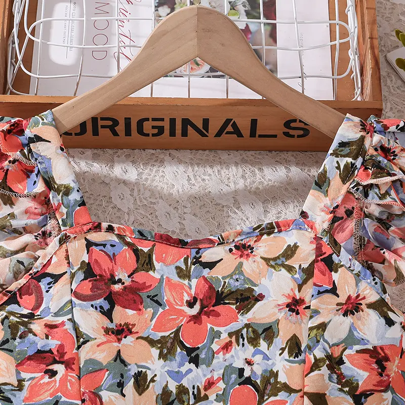 Dress For Girls 2025 Summer New Daily Vacation Style Sling Print A-Line Dress 8-12 Years Kids Daily Casual Clothing