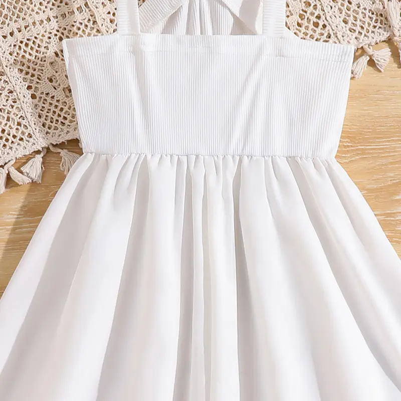 White Dress For Girls 8-12 Years Rose Decor Sleeveless Halter Dress Dating Communion Wedding Party Dress Tween Girls Dress