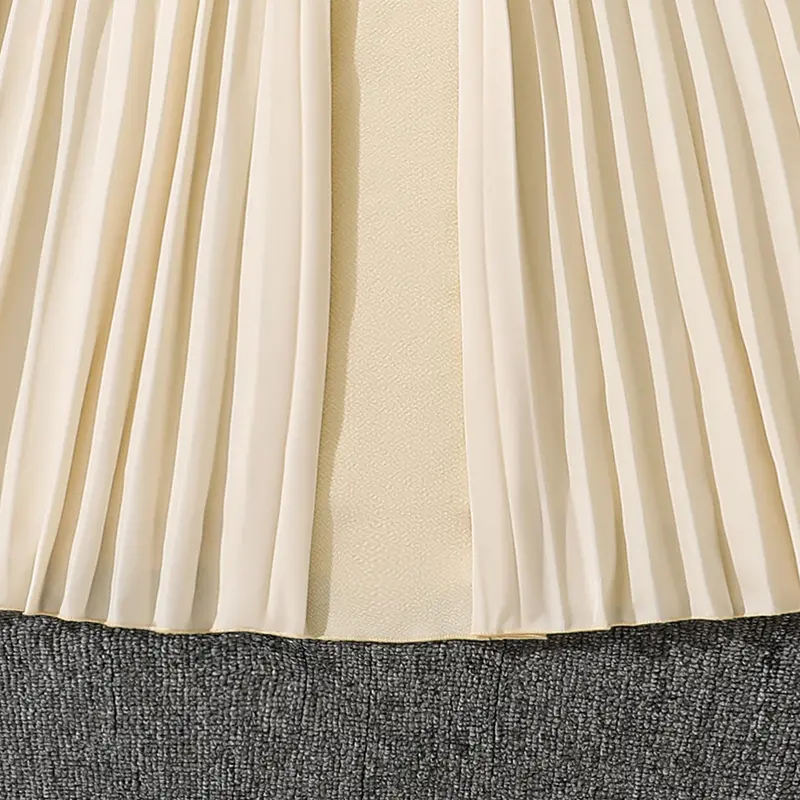 Summer Hot Sale Solid Color Beige Sleeveless O-Neck Draped A-Line Dress For Girls 8-12 Years Daily Casual Elegant Dance Clothing
