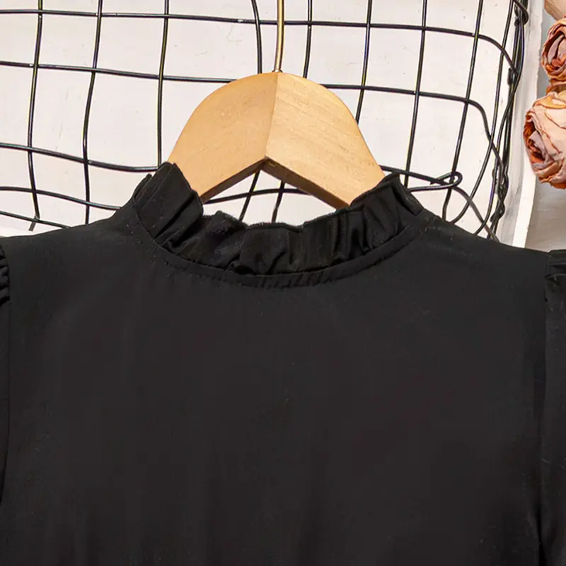 Dress Kids Girls 8-12 Years Black Long-Sleeved Dress For Girls Stylish Girls Casual Vacation Party Gown Wedding Evening Dress