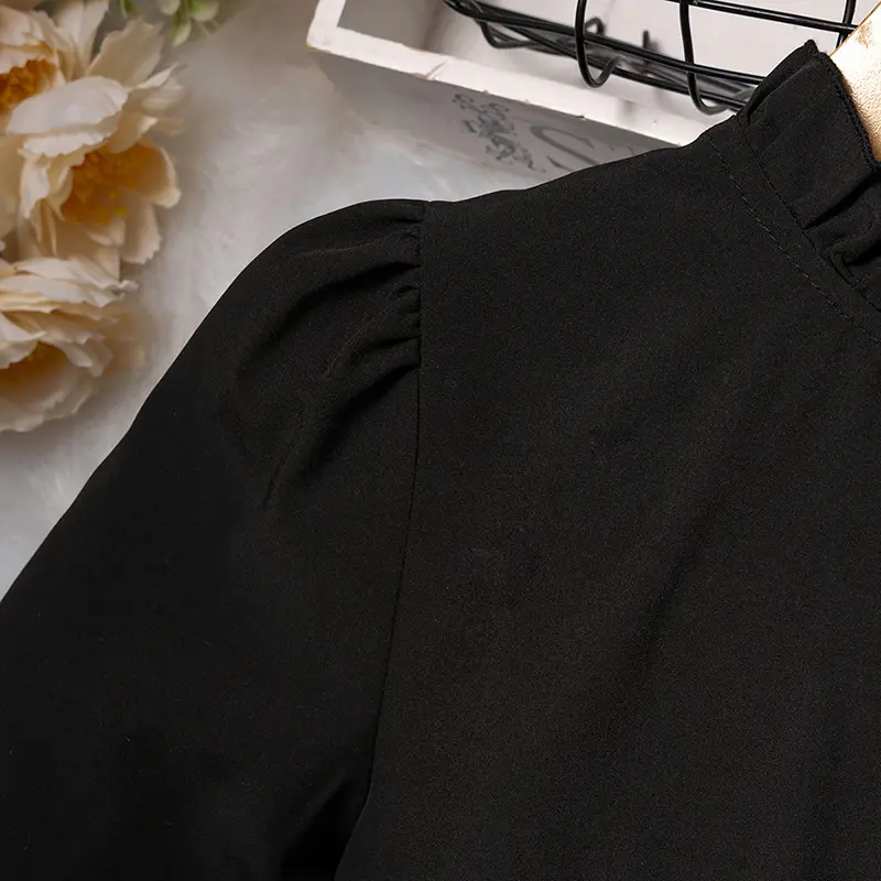 Dress Kids Girls 8-12 Years Black Long-Sleeved Dress For Girls Stylish Girls Casual Vacation Party Gown Wedding Evening Dress