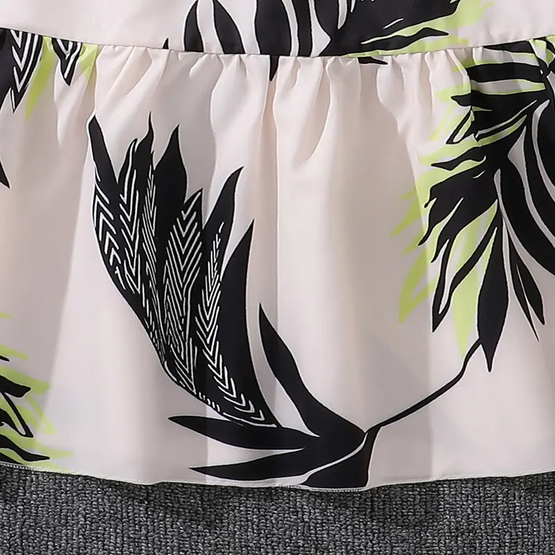 Girls White Printed Dress Sleeveless Belted Maxi Dress Vacation Style Casual Dress Children Clothes Trendy Summer Dress