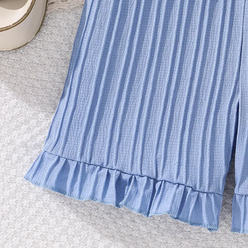 Summer New Girl Baby Strap Shorts 4-7 Years Old Fashion Comfortable Girl Strap Shorts With Belt Kids Daily Casual Set