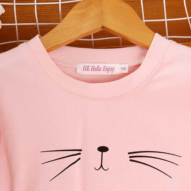 Autumn New Girls Clothes Sets 1-5 Years Girls Pink Top + Grey Overalls Korean Style Suits Stylish Girls Vacation Holiday Clothes
