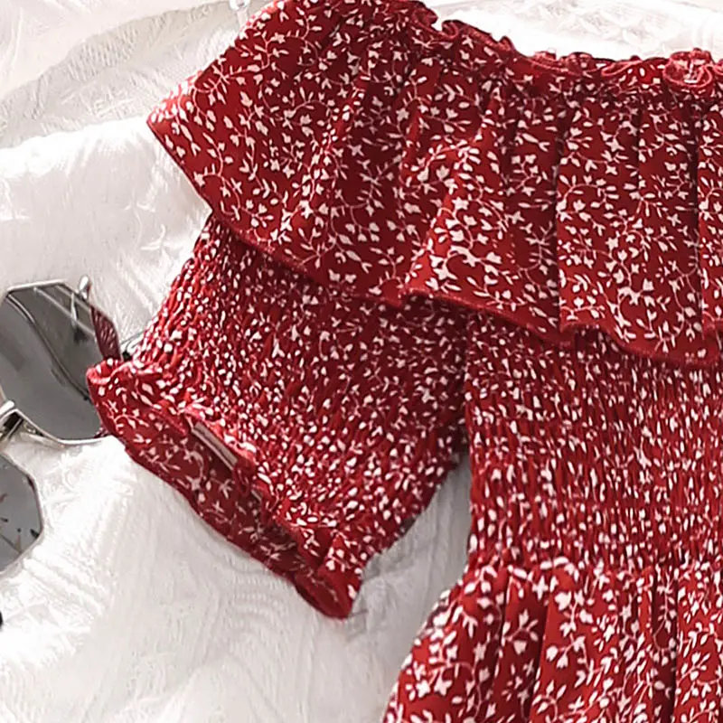 Summer 8-12 Girls' DressSweetly Ladylike Off-the-Shoulder Floral Print Maxi DressSweetly Fresh Princess Party