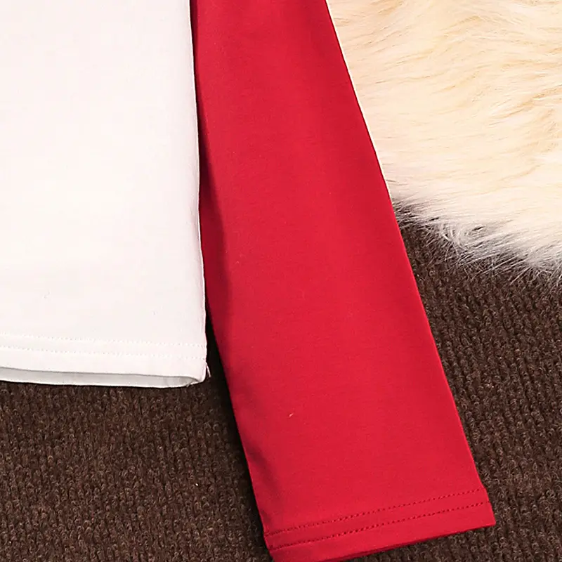 Spring/Fall Hooded T-Shirt with Contrast Long Sleeve Panel White T-Shirt Daily Sports Trend Japanese Korean