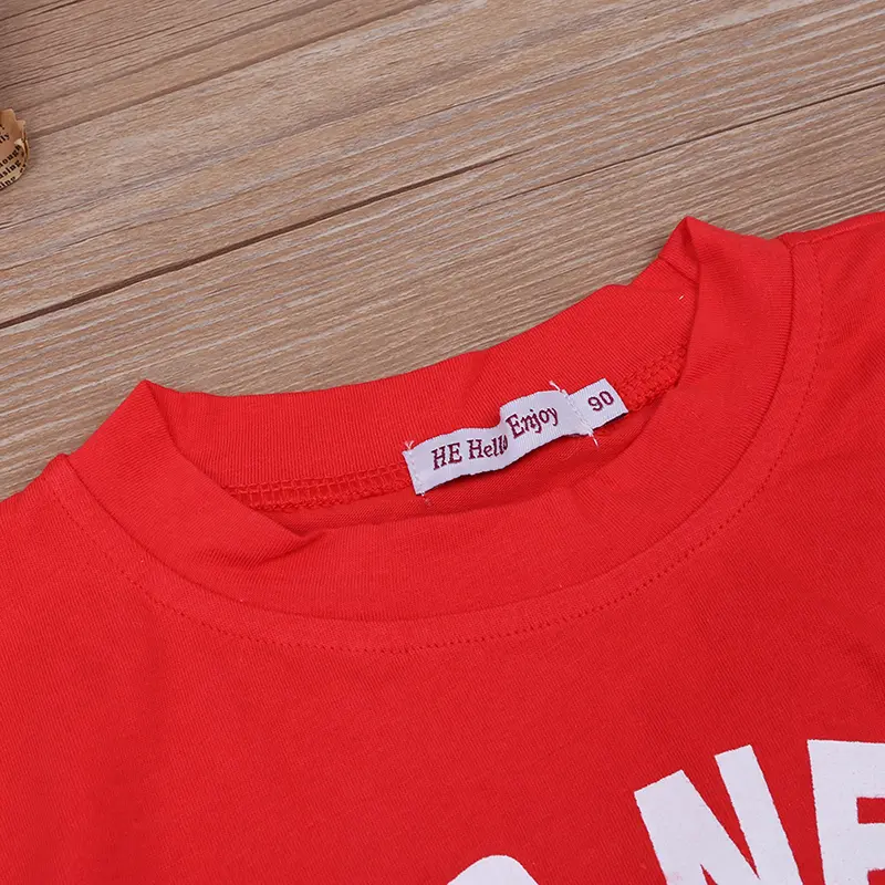 Kids' Cute Red Grey Combo Long Sleeve T-Shirt Christmas Moose Print Relaxed Fit Holiday Party Spring/Fall