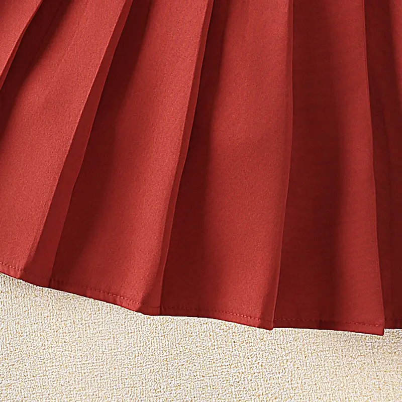 Short skirt for girls 4-12 years Orange Pleated Skirt For Girls Casual Korean Style Short Skirt For Children
