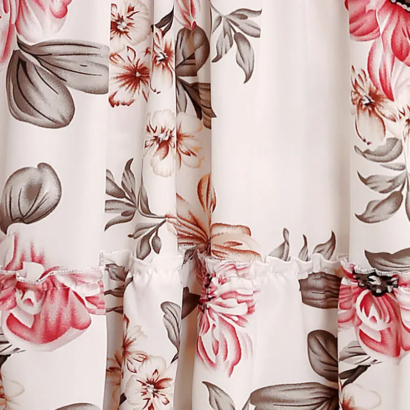 Summer 8-12 Girls' DressSuitably Cute Square Neck Puff Sleeve Floral Knee Length DressElegantly Fresh Everyday