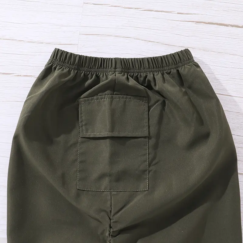 Children's Summer 8-12 Year Old Girls Black Stars Tulle Short Sleeve Black Halter With Military Green Skirt Set Korean Style
