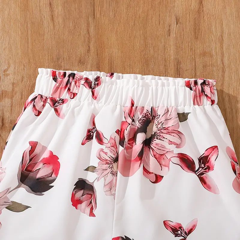 Children Outfit Long Sleeve Button-down Printed T-shirt & Shorts 2 PCS Summer Clothing Sets