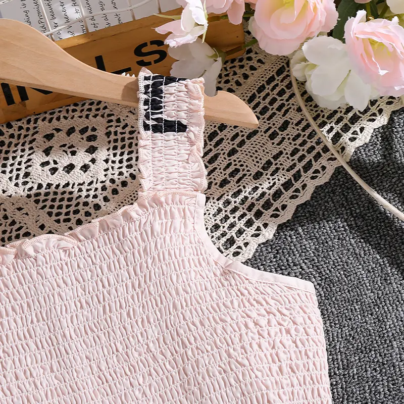 Girl New Designed Classic Dress Teenager Summer Beige Dress Designer Clothes Dress Sleeveless Fashion For 8-12Years Kids Costume