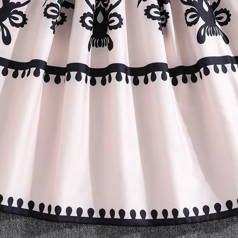 Girl New Designed Classic Dress Teenager Summer Beige Dress Designer Clothes Dress Sleeveless Fashion For 8-12Years Kids Costume