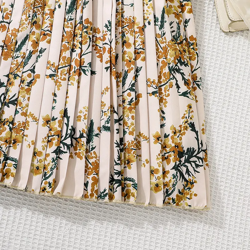 Girls Dress Modest Preppy Style Beige Wing-Sleeve Pleated Dress Children Gown For Church Baptism School Kids Costume Daily