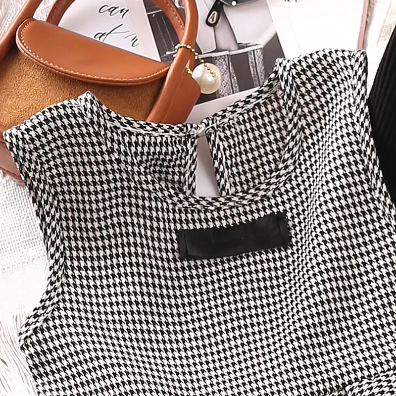 Autumn New Dress Set For Girls 2-6 Years Girls' Black Long-Sleeved Knitted Top + Plaid Sleeveless Dress Princess Dress Set