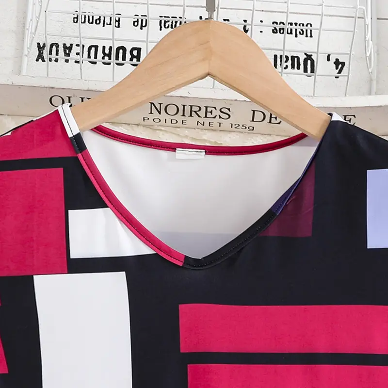 Girl Dress Summer New Retro Designed Classic Color Matching Dress Daily Casual Vacation Holiday Fashion For 8-12 Years Kids Set