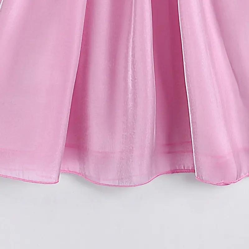 Kids Dress For Girls 8-12Years Pink Bubble Sleeve Square Neck Dress Princess Dress Princess Style Wedding Dress Party Dress