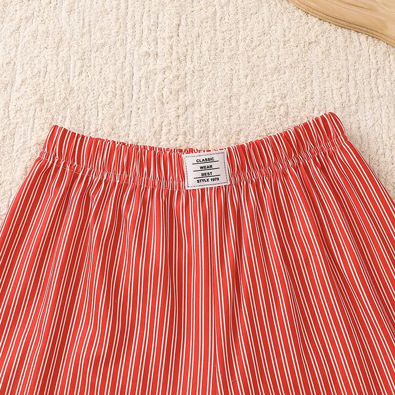 Kids Outfit  Tow Pieces Set For Girls O-Neck Striped Figure Spot Short Sleeve Top & Elastic Waist Shorts Summer Daily Casual
