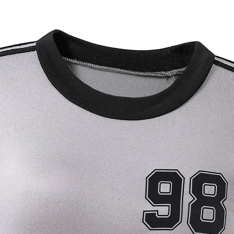 Pants Sets For Preteen Girls Grey Letters T-shirt & Cargo Pants 2PCS Trendy Children Outfit Summer Sets Girls Clothes Sets OOTD