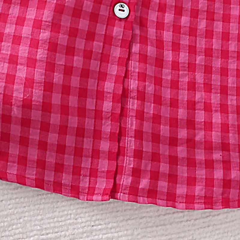 Dress Kids Girls 4-7 Years Girls Red Plaid Long-Sleeved Shirt Dress Stylish Girls Princess Baby Girl Dress