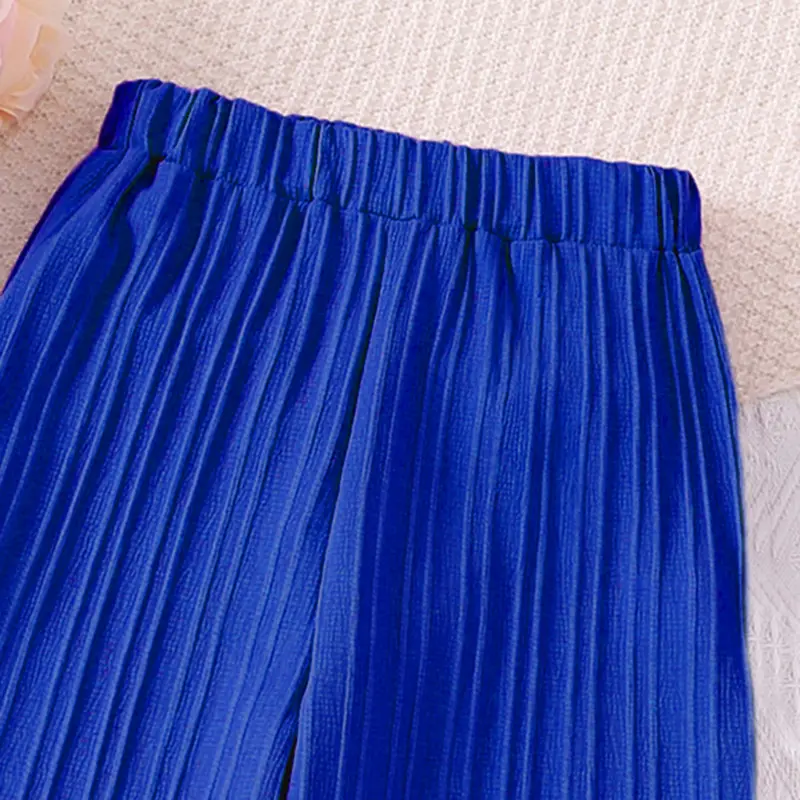 Girls Clothing Solid Color Candy Color Casual Breathable Long Pants For Girls 8-12 Years Old Summer Kids Daily Casual Set