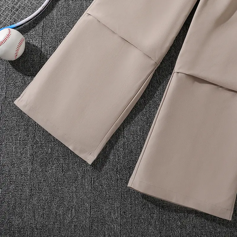 Children Clothes Sets Letters Printed T-shirt & Khaki Color Cargo Pants Trendy Girls Cargo Pants Sets Summer Outfit Kids Costume