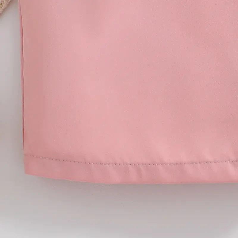 Girls White Sleeveless Hollow Out Flowers Top + Pink Shorts + Belt Vacation Daily Casual Cute Fashion Party Two Piece Set