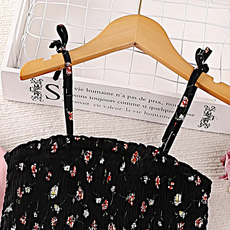 New Summer Kids Clothes Sets For Girls Black Suspender Top&Pink Pants In A Fashionable And Westernized Style