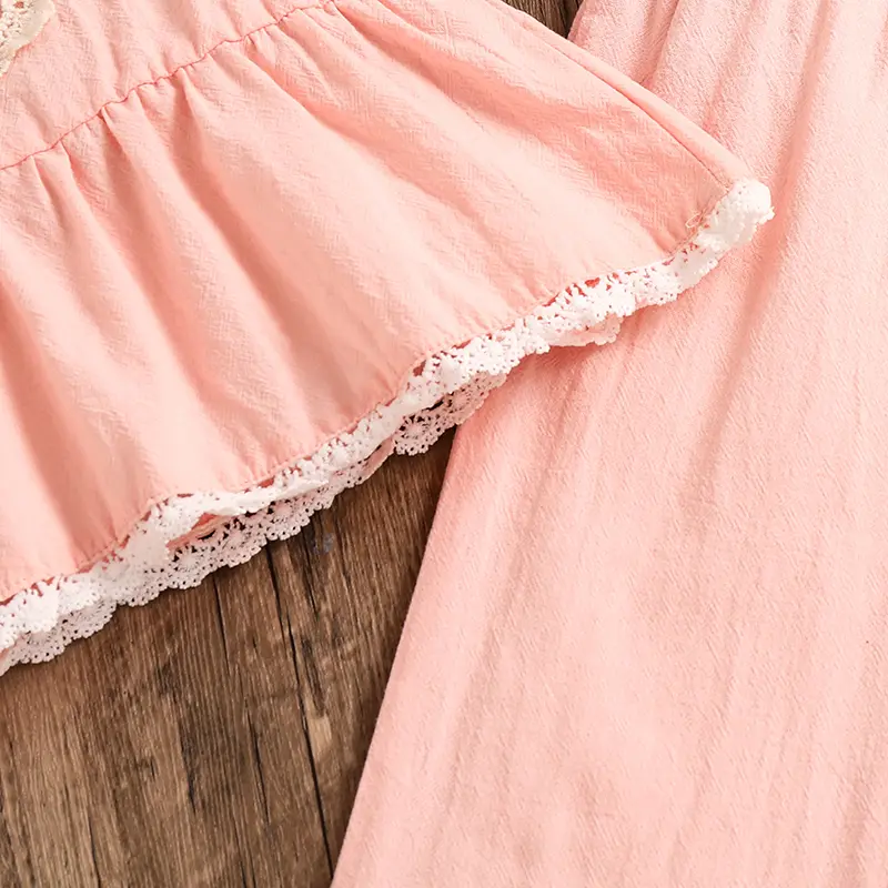 Korean Style Children Clothing Sets Sleeveless Pink Ruffled Hem Tank Top & Pants Adorable Girls Sets Summer Outfit For Baby Girl