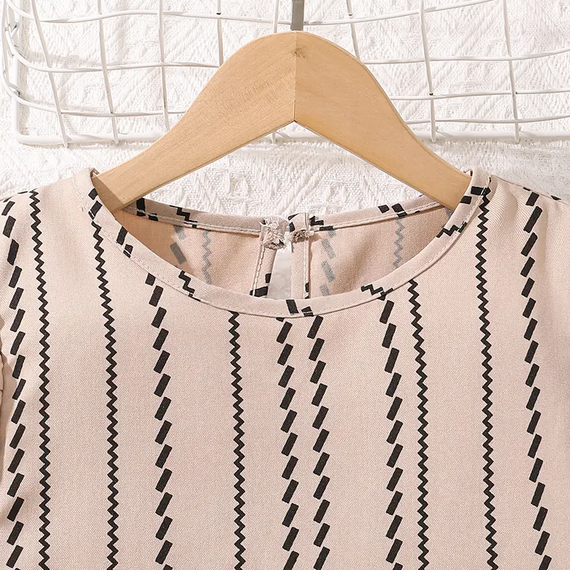 Children Outfit Striped Wing-Sleeve T-shirt & Elastic-Waist Shorts 2 pcs Korean Style Sets Casual Summer Girls Costume Kids Suit