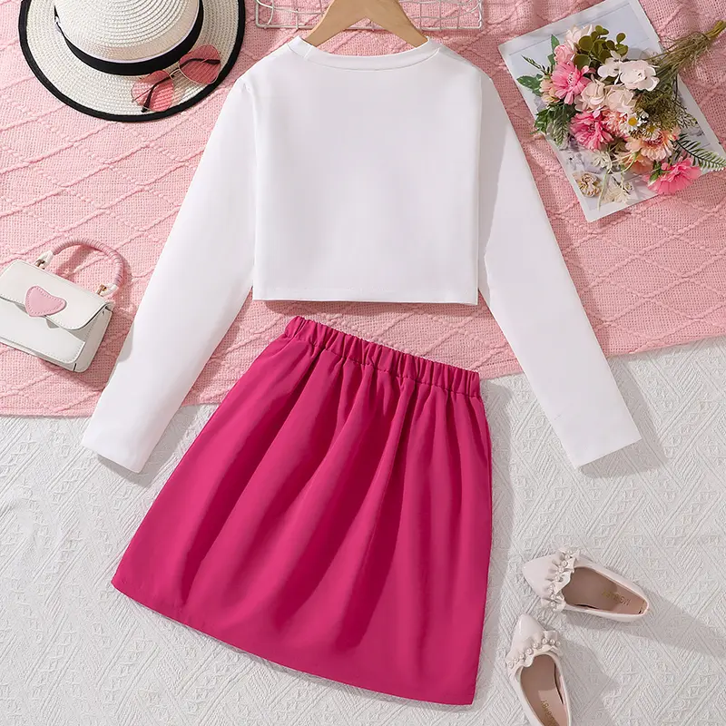 Spring Autumn Kids Girl's Cute Floral Print Clothes Sets Children Fashion Party Outfits Sweet Lovely Style Casual Vacation Suits