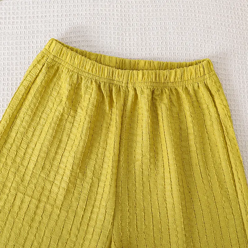 Autumn 2PCS New Kids Clothing Beige O-Neck Floral Long Sleeve Top & Yellow Striped Bow Elastic Waist Pants For Girls Daily Set