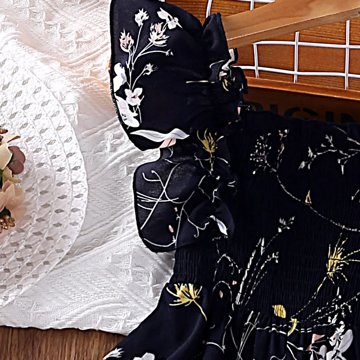Dress Kids Girls 4-7 Years Girls Blue Floral Lace Halter Dress Korean Style Suits Summer Casual Clothes Children Princess Dress