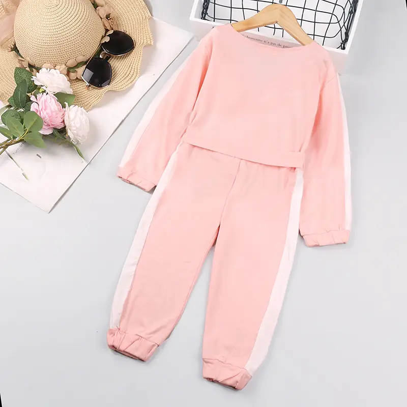 Elegant V-Neck Pink Long-Sleeved Jumpsuits for Girls Spring Autumn Casual Comfortable Trendy Outfit