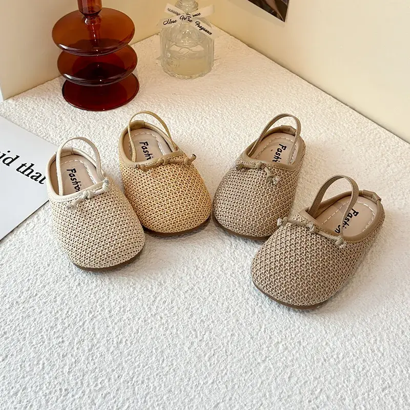 2025 Children Woven Sandals for Girls Summer New Fashion Korean Style Soft Bottom Anti-slippery Versatile Chic Breathable Shoes
