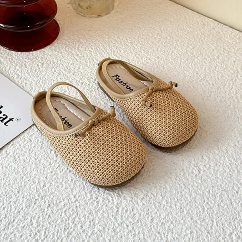 2025 Children Woven Sandals for Girls Summer New Fashion Korean Style Soft Bottom Anti-slippery Versatile Chic Breathable Shoes