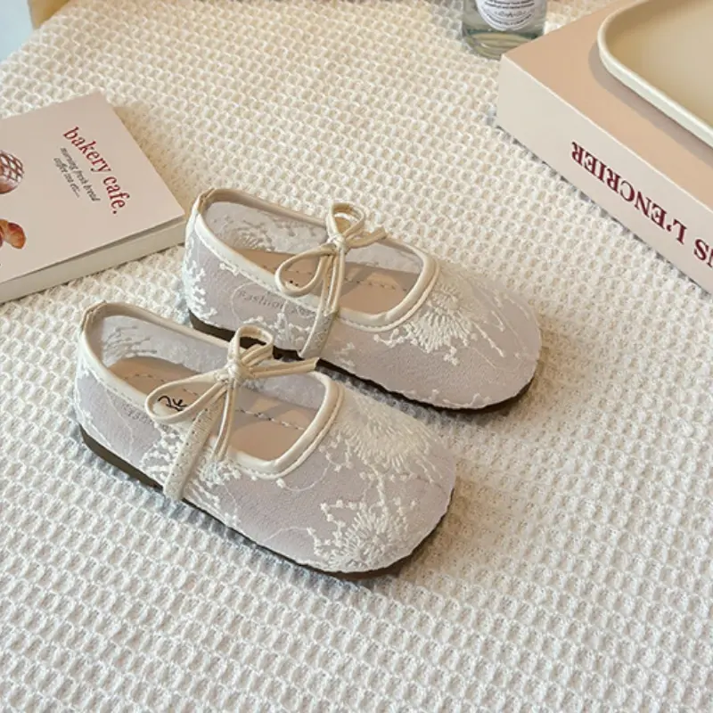 2025 Children Princess Sandals for Girls Summer New Fashion Korean Style Soft Anti-slippery Versatile Chic Lace Elegant Shoes