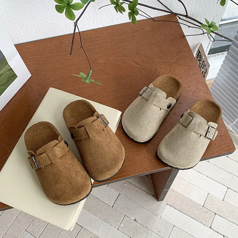 Children's Slippers for Home Simple Solid Color Girls New Flat Mules Fashion Non-slip Versatile Slippers Causal Kids Flip Flops