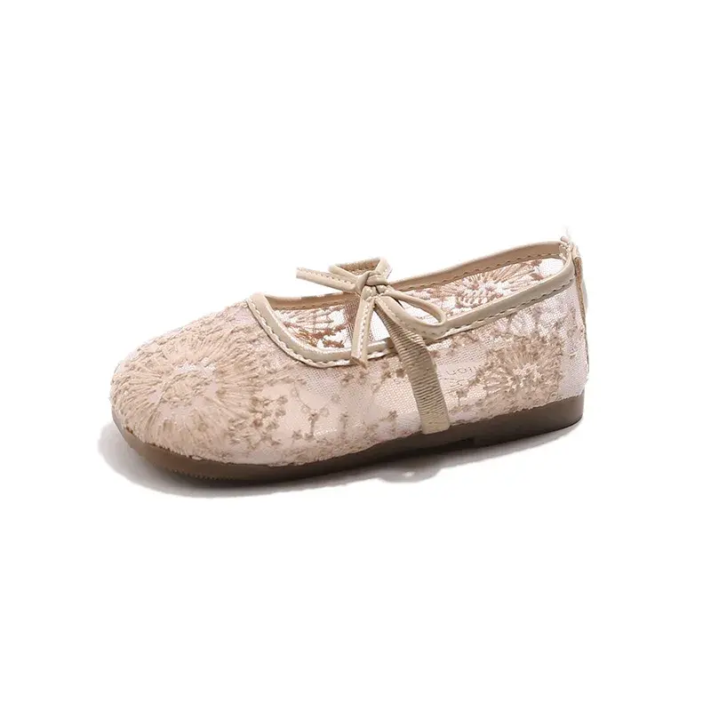 2025 Children Princess Sandals for Girls Summer New Fashion Korean Style Soft Anti-slippery Versatile Chic Lace Elegant Shoes