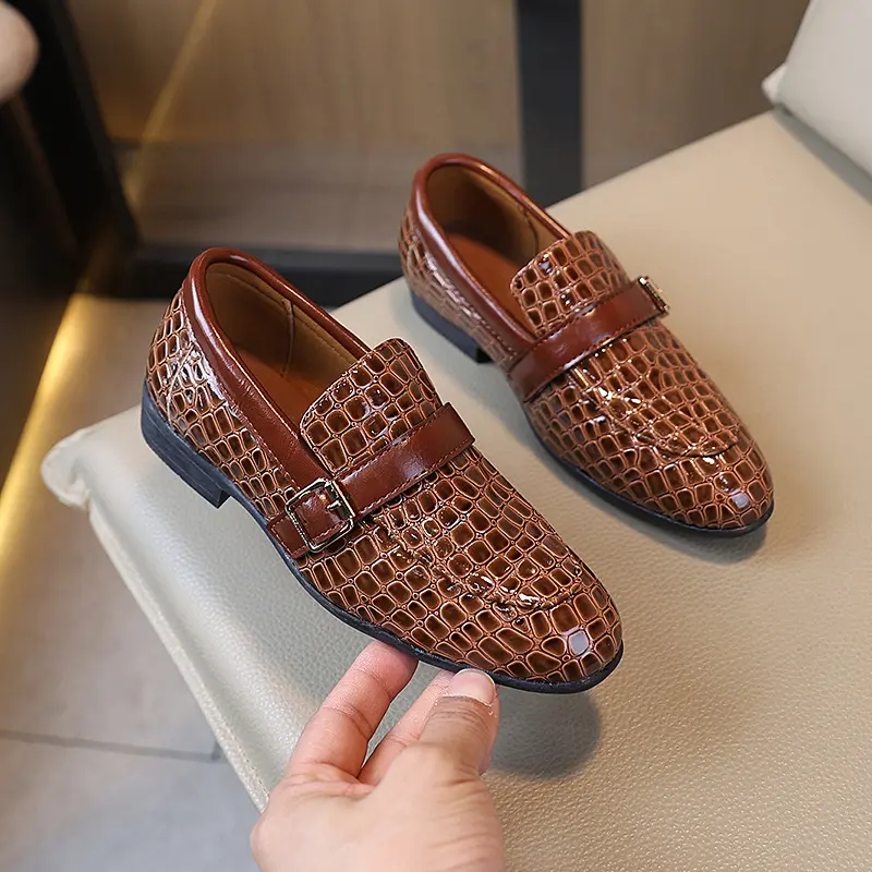 Boy Leather Shoe Spring Autumn New Children's Flats School Uniform Versatile Kids Fashion Performance Loafers for Wedding Party
