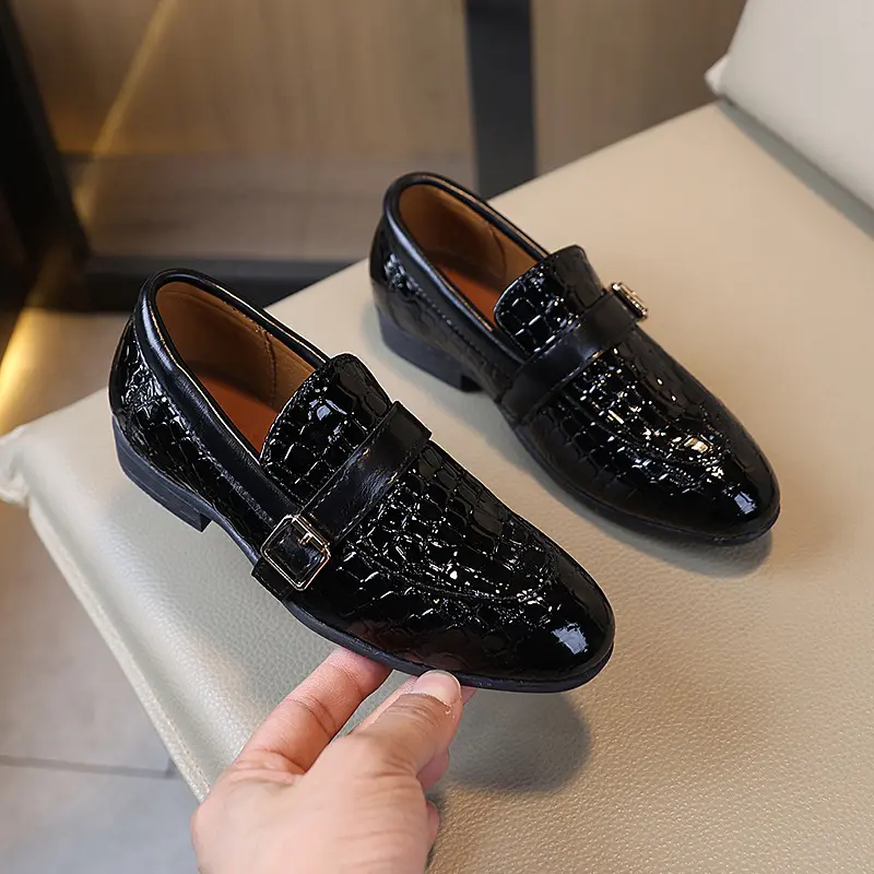 Boy Leather Shoe Spring Autumn New Children's Flats School Uniform Versatile Kids Fashion Performance Loafers for Wedding Party